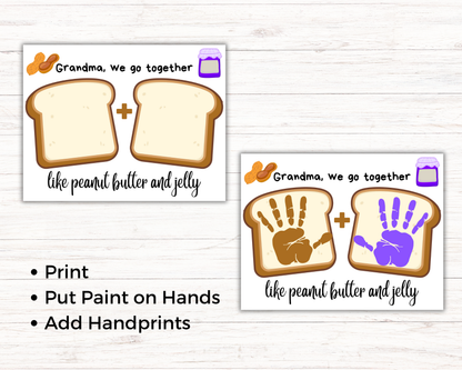 Grandma Peanut Butter and Jelly Handprint Art