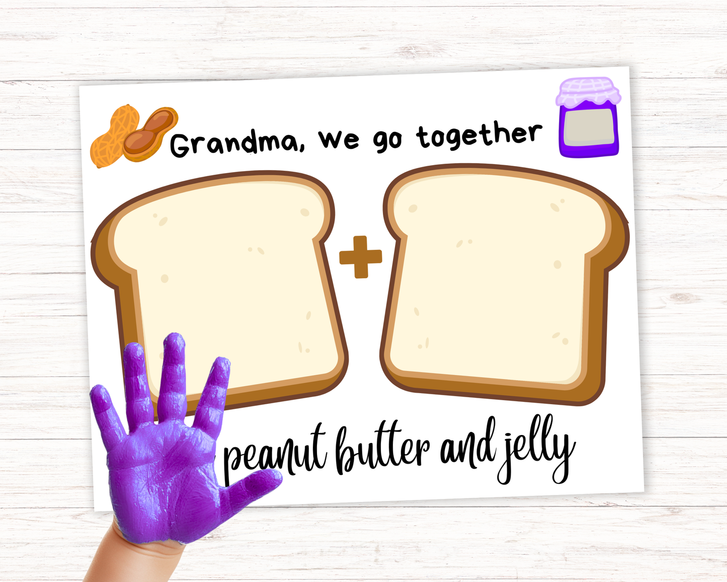 Grandma Peanut Butter and Jelly Handprint Art