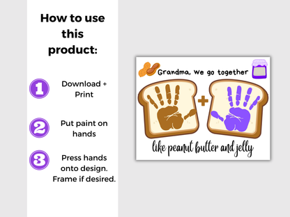 Grandma Peanut Butter and Jelly Handprint Art