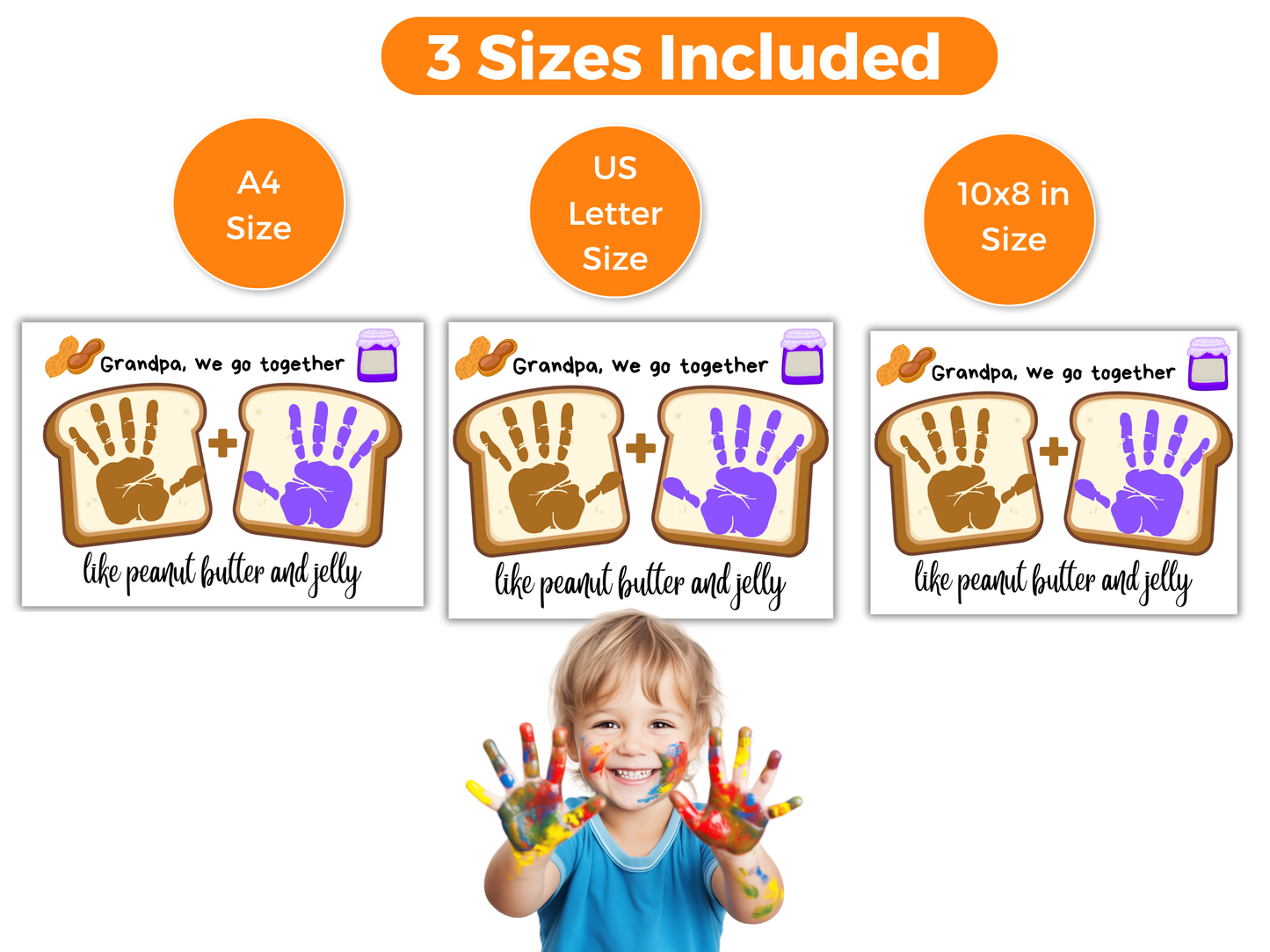 Grandpa Peanut Butter and Jelly Handprint Art
