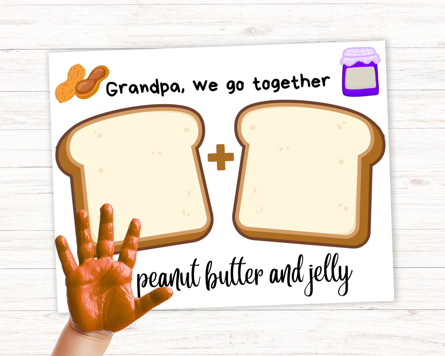 Grandpa Peanut Butter and Jelly Handprint Art