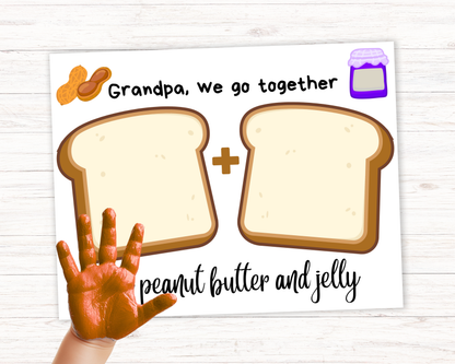 Grandpa Peanut Butter and Jelly Handprint Art