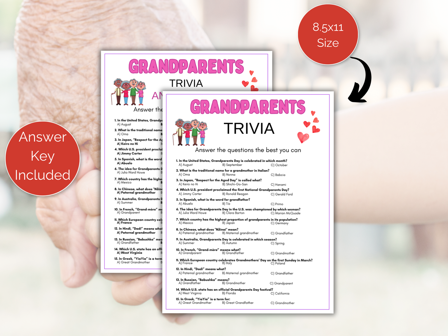 Grandparents Day Trivia Game