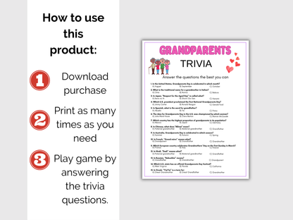 Grandparents Day Trivia Game