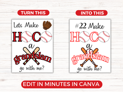Editable Baseball Homecoming Proposal Sign