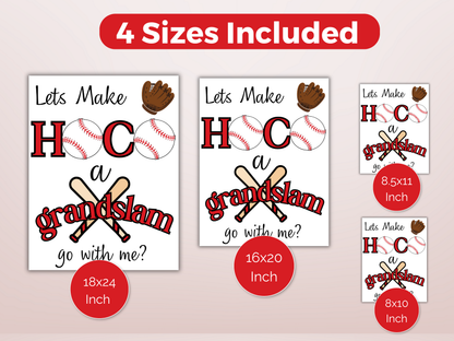 Editable Baseball Homecoming Proposal Sign
