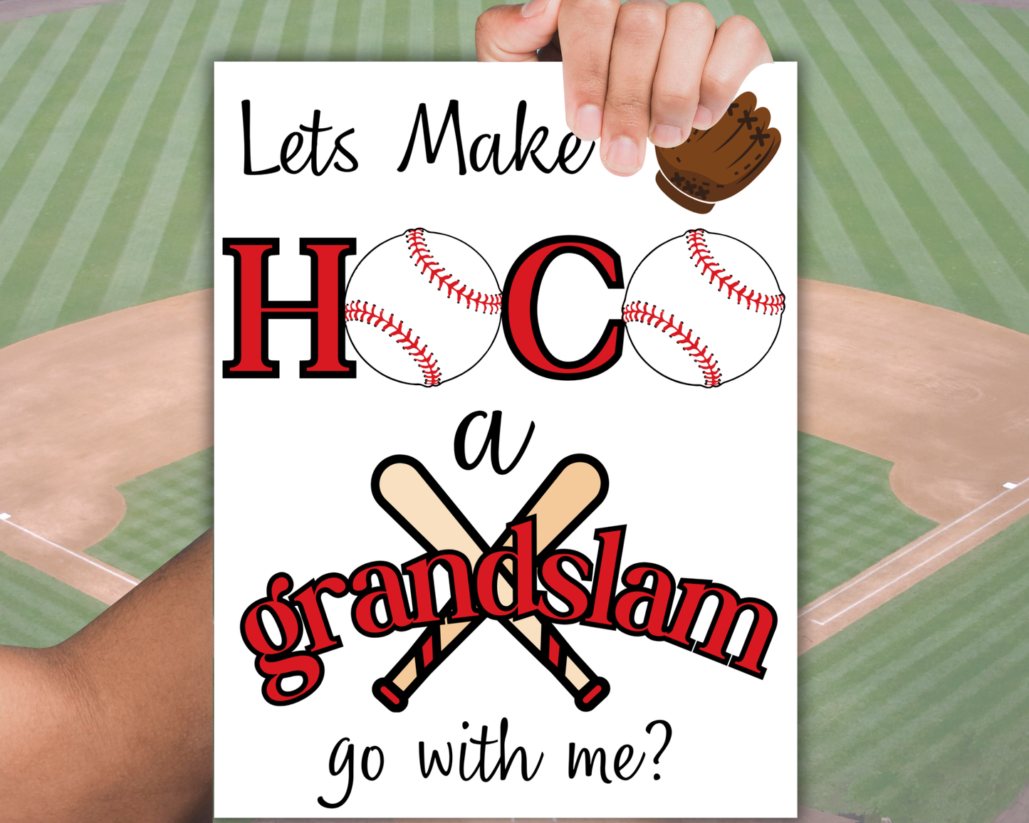 Editable Baseball Homecoming Proposal Sign