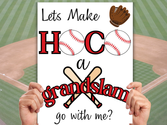 Editable Baseball Homecoming Proposal Sign