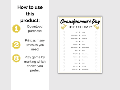 Grandparents This or That Game