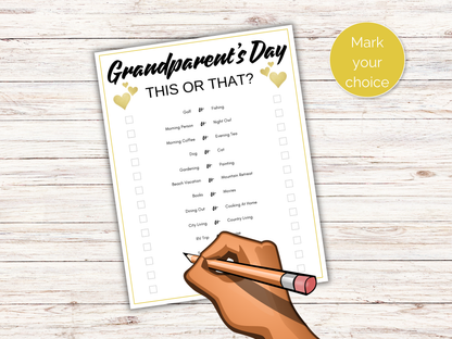 Grandparents This or That Game