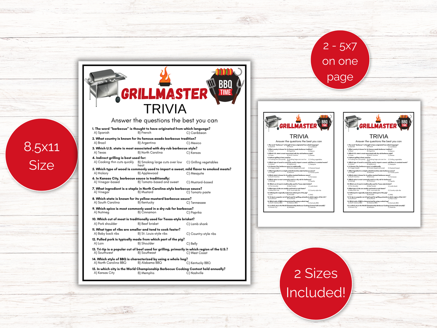 Grillmaster Trivia Game