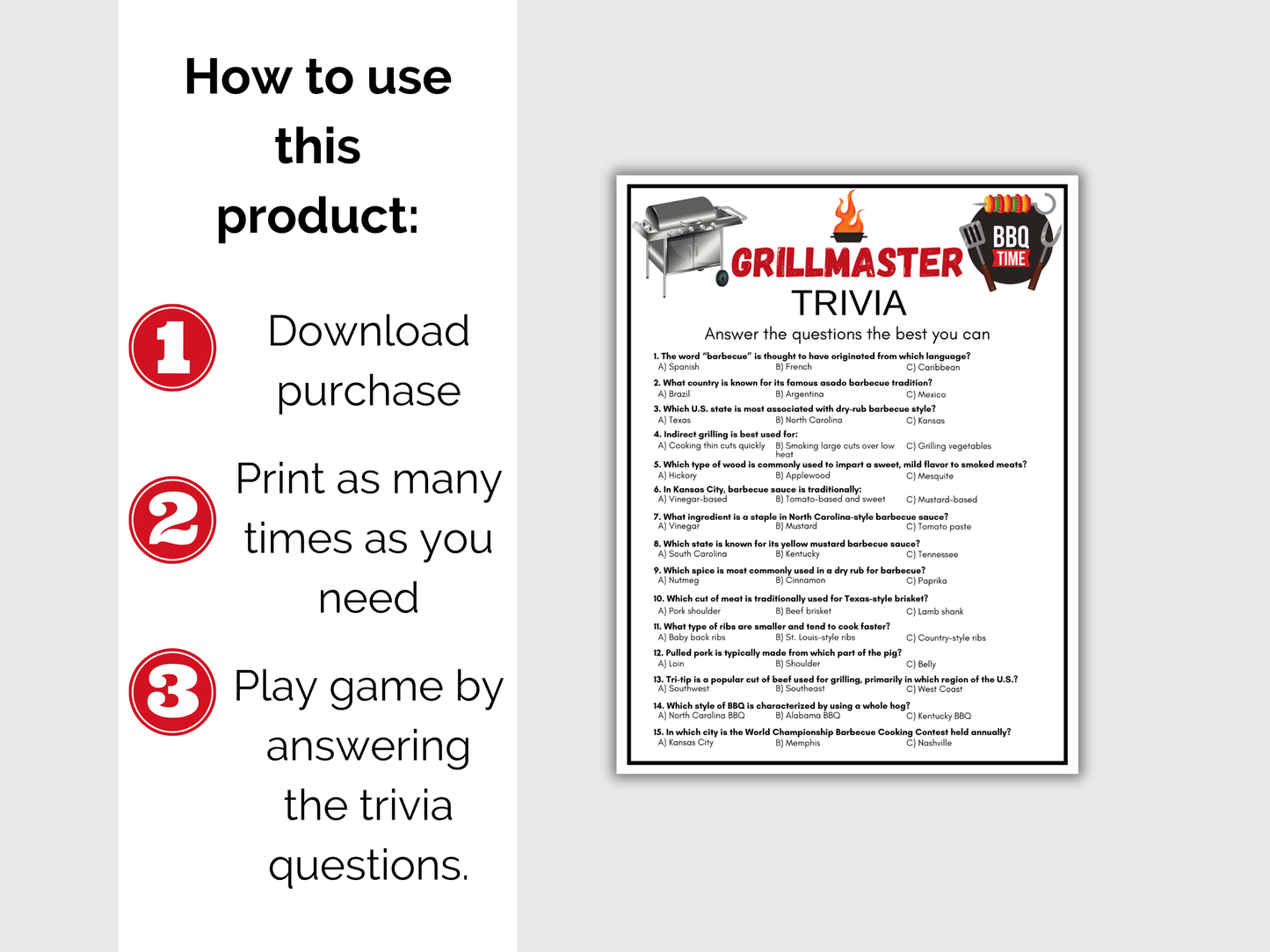 Grillmaster Trivia Game