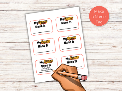 What's Your Groovy Name Game + Name Tags