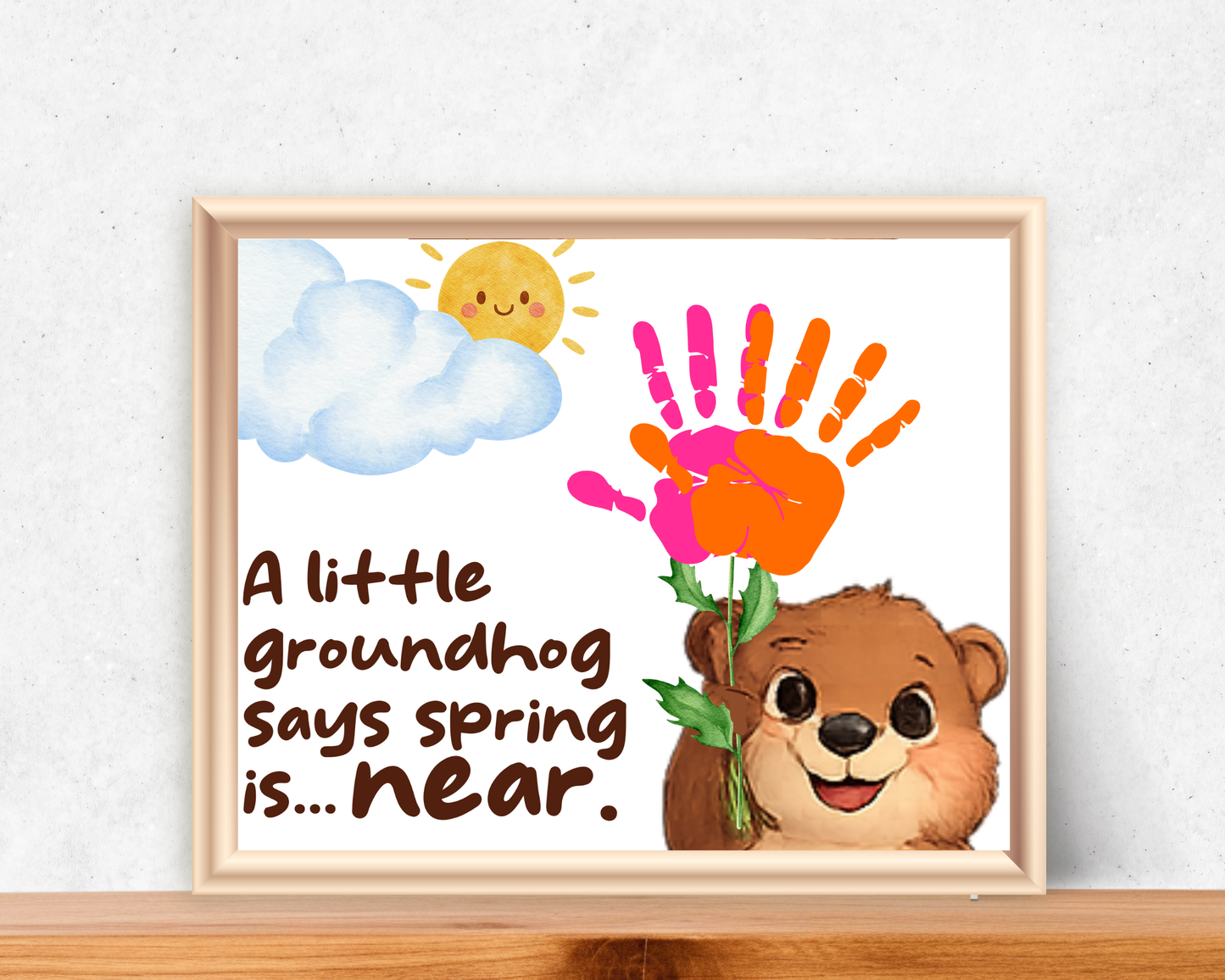 Groundhog Day Handprint Art Bundle