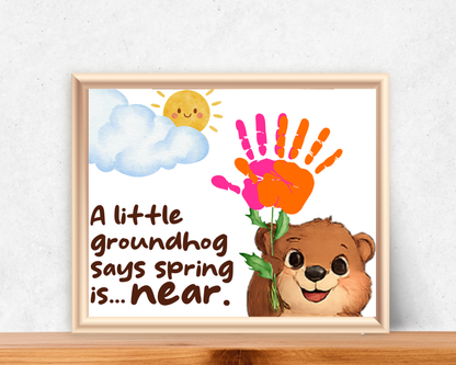 Groundhog Day Handprint Art Bundle