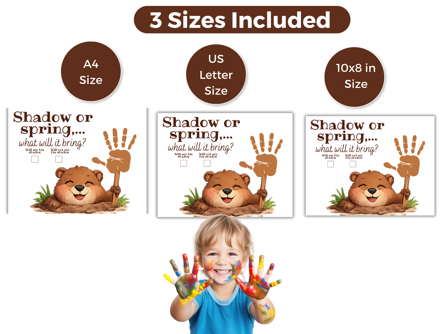 Groundhog Day Handprint Art Bundle