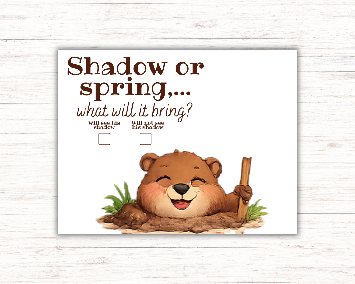 Groundhog Day Handprint Art Bundle