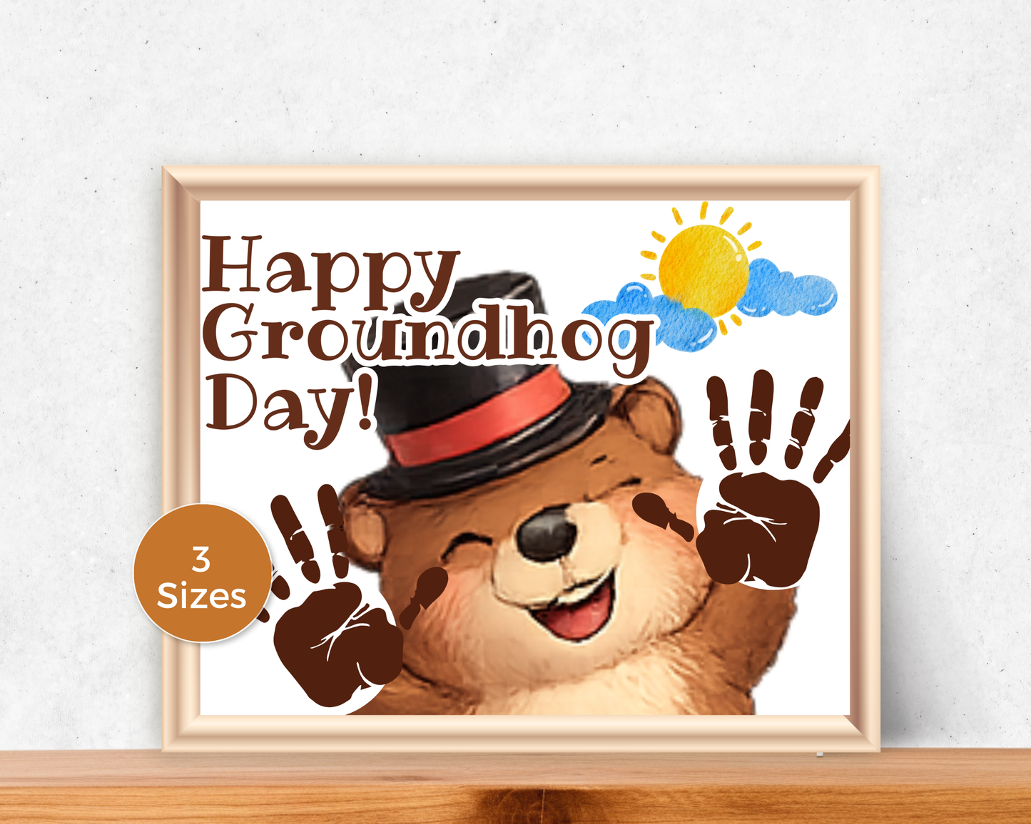 Groundhog Day Handprint Art