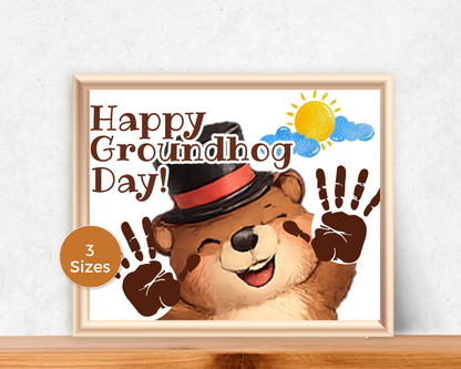Groundhog Day Handprint Art