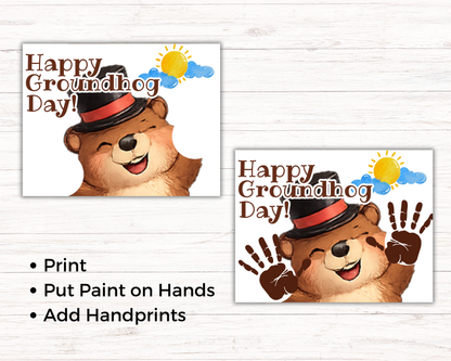 Groundhog Day Handprint Art