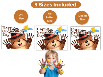 Groundhog Day Handprint Art