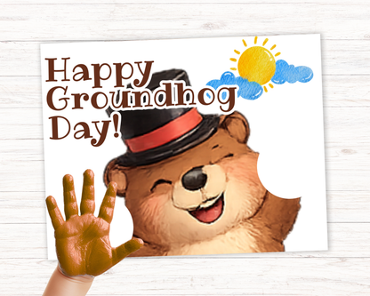 Groundhog Day Handprint Art