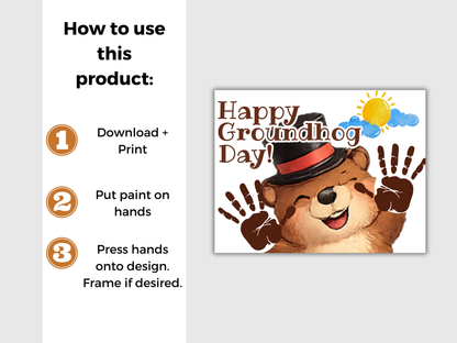 Groundhog Day Handprint Art