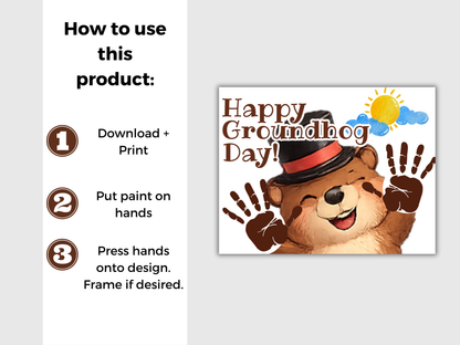 Groundhog Day Handprint Art Bundle