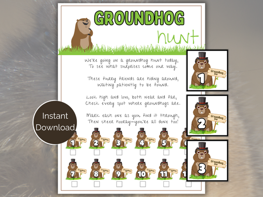 Groundhog Day Scavenger Hunt for kids