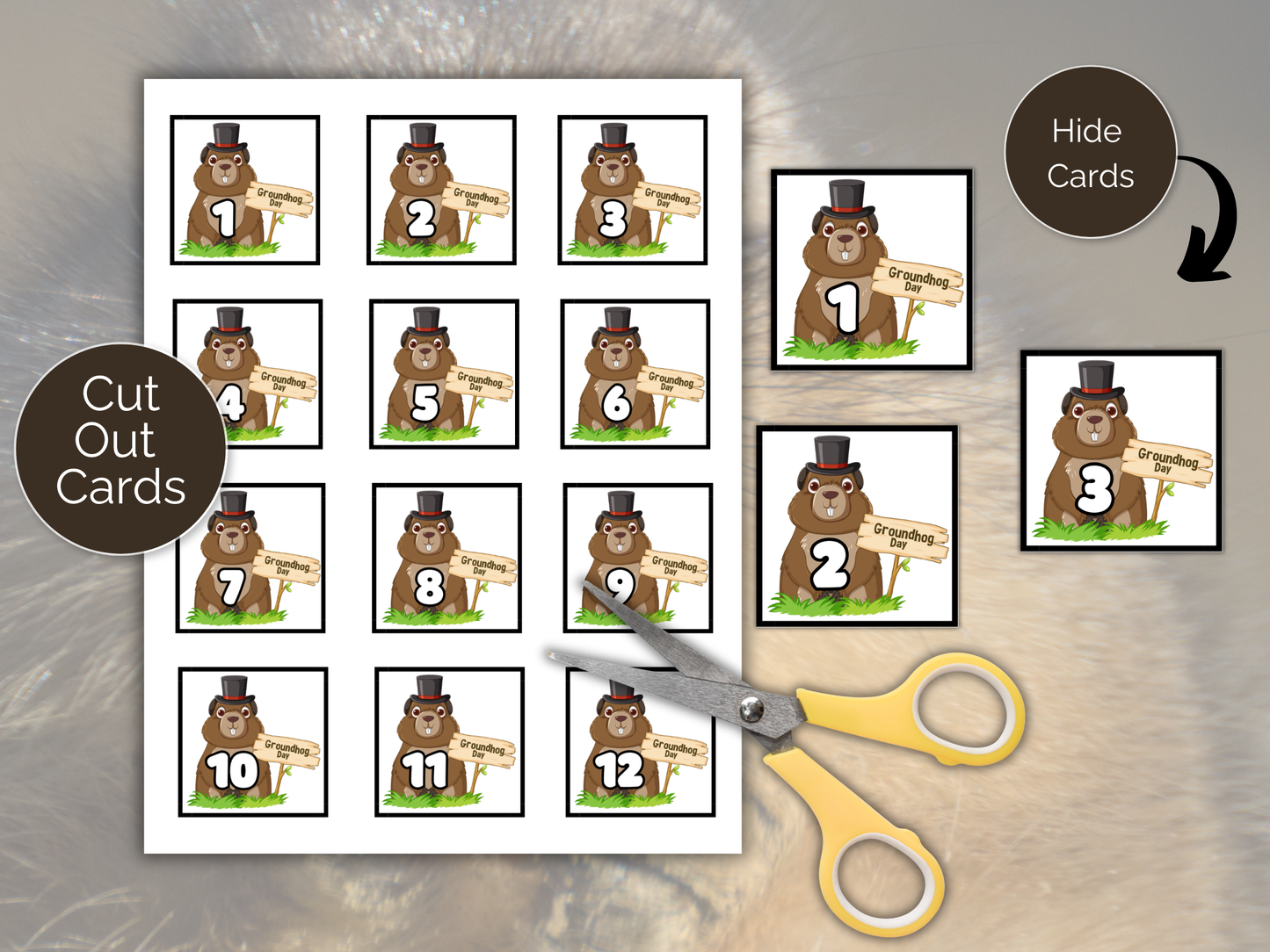 Groundhog Day Scavenger Hunt for kids