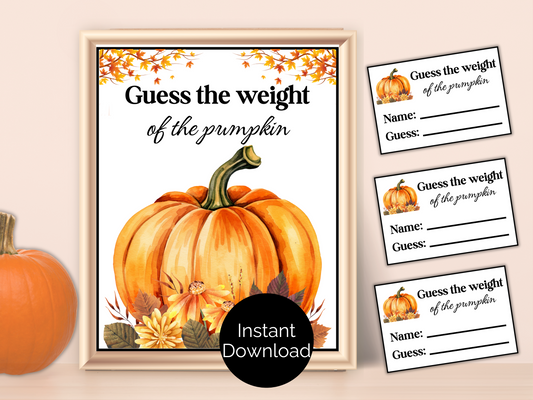 Guess the Weight of the Pumpkin Sign