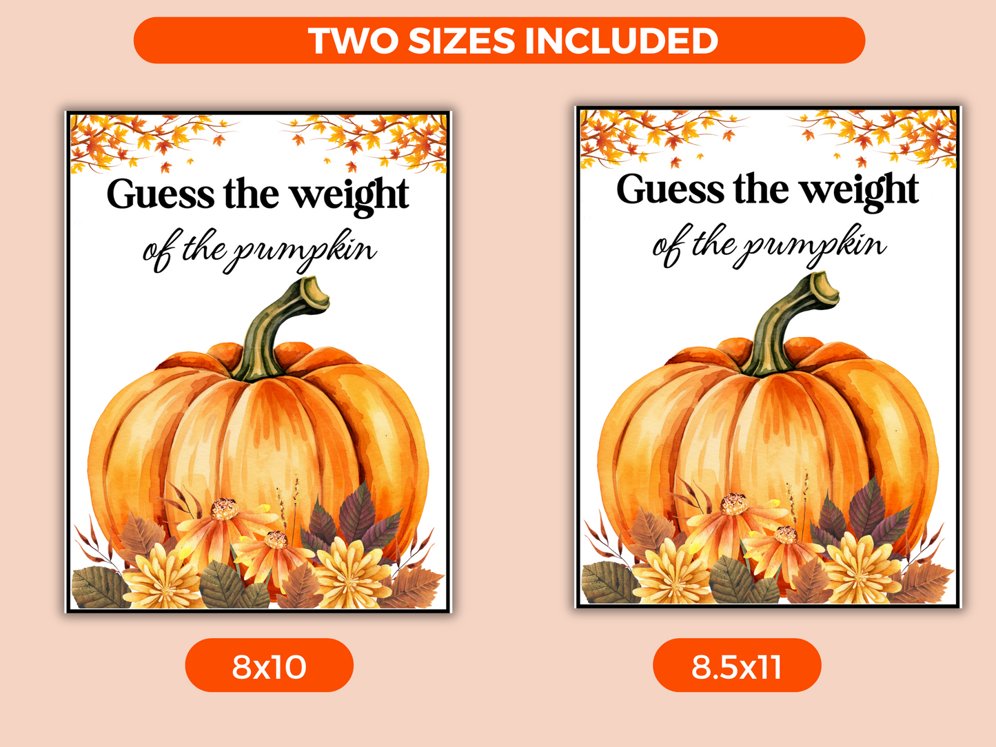 Guess the Weight of the Pumpkin Sign