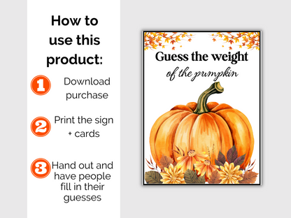Guess the Weight of the Pumpkin Sign