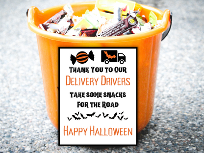 Halloween Delivery Driver Thank You Sign