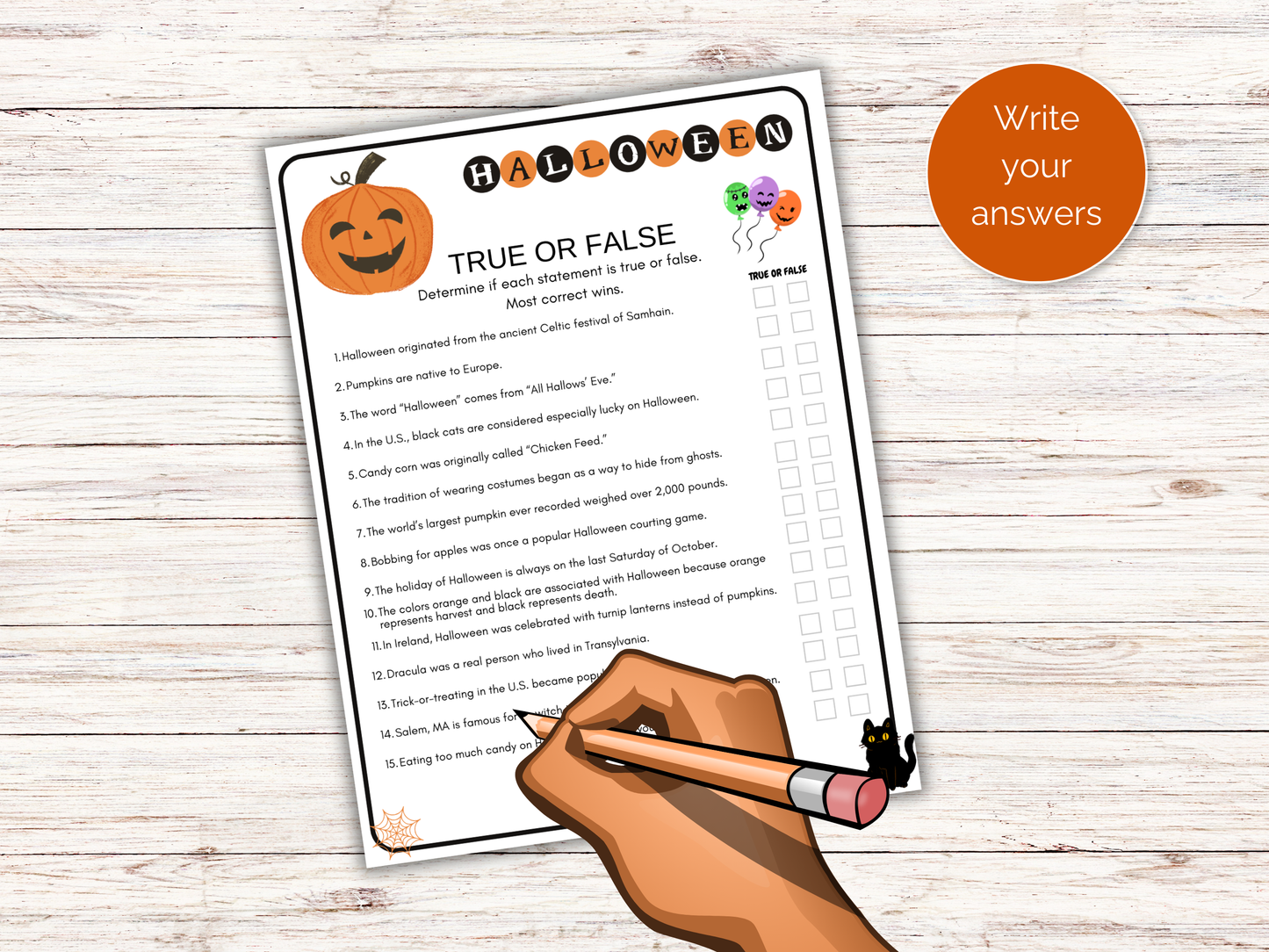 Halloween True or False Game