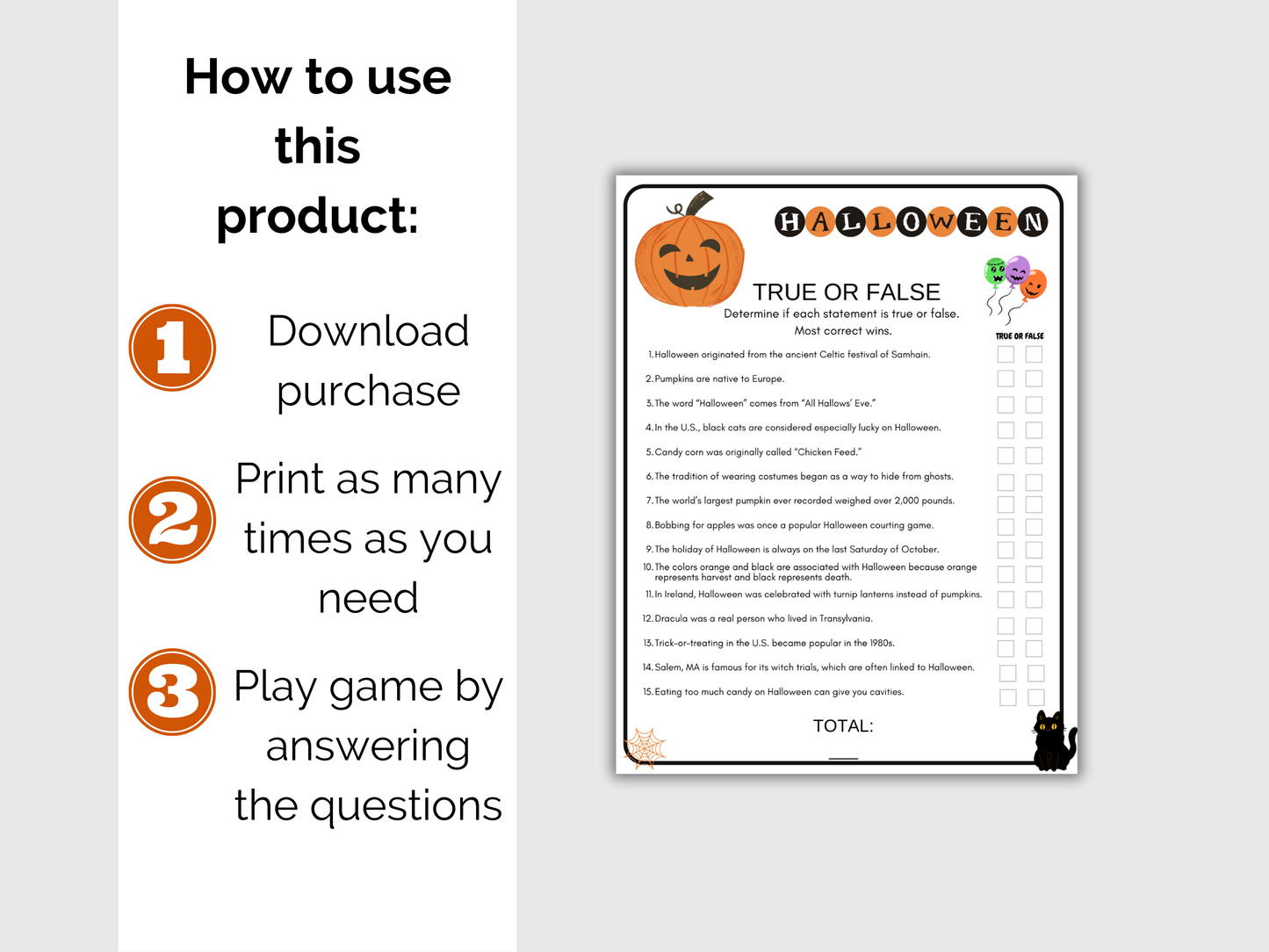 Halloween True or False Game
