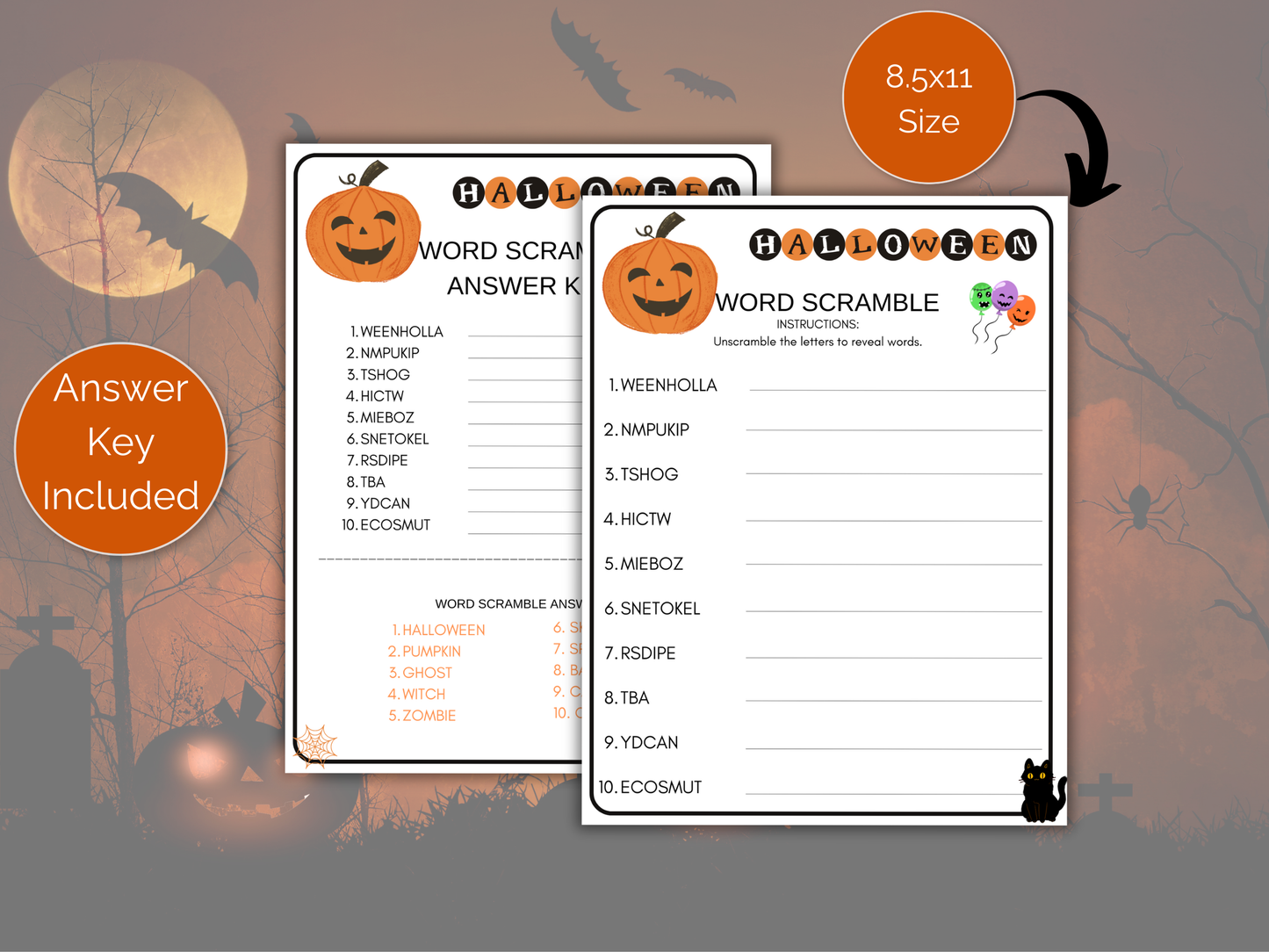 Halloween Word Scramble