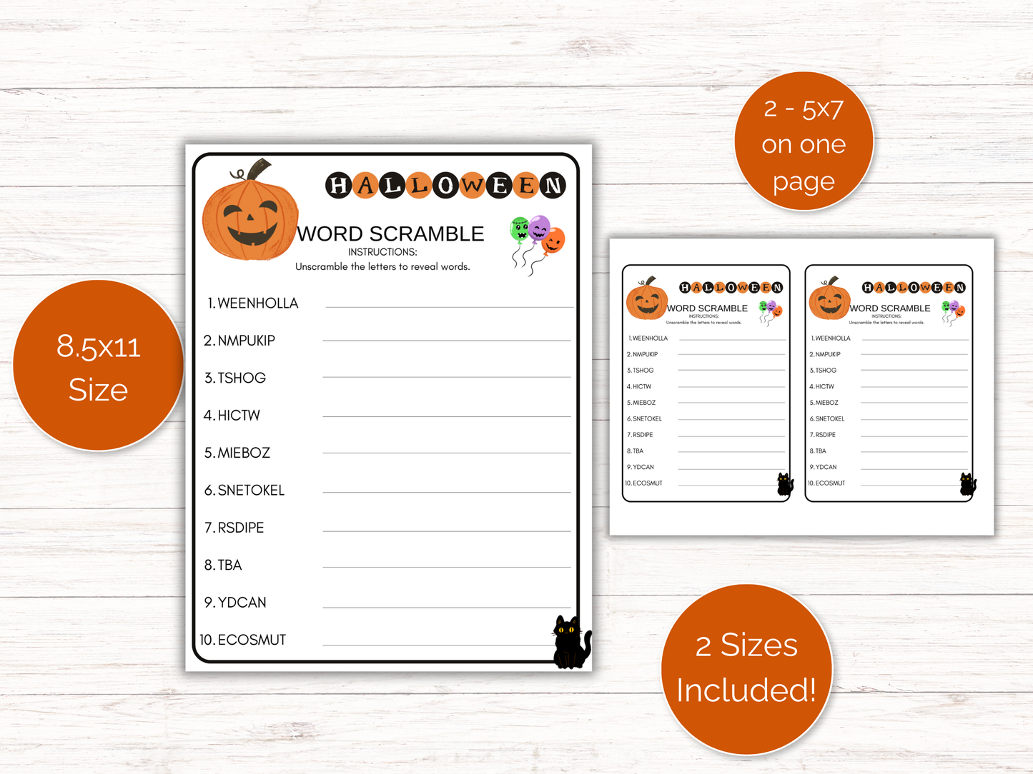 Halloween Word Scramble