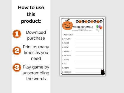 Halloween Word Scramble