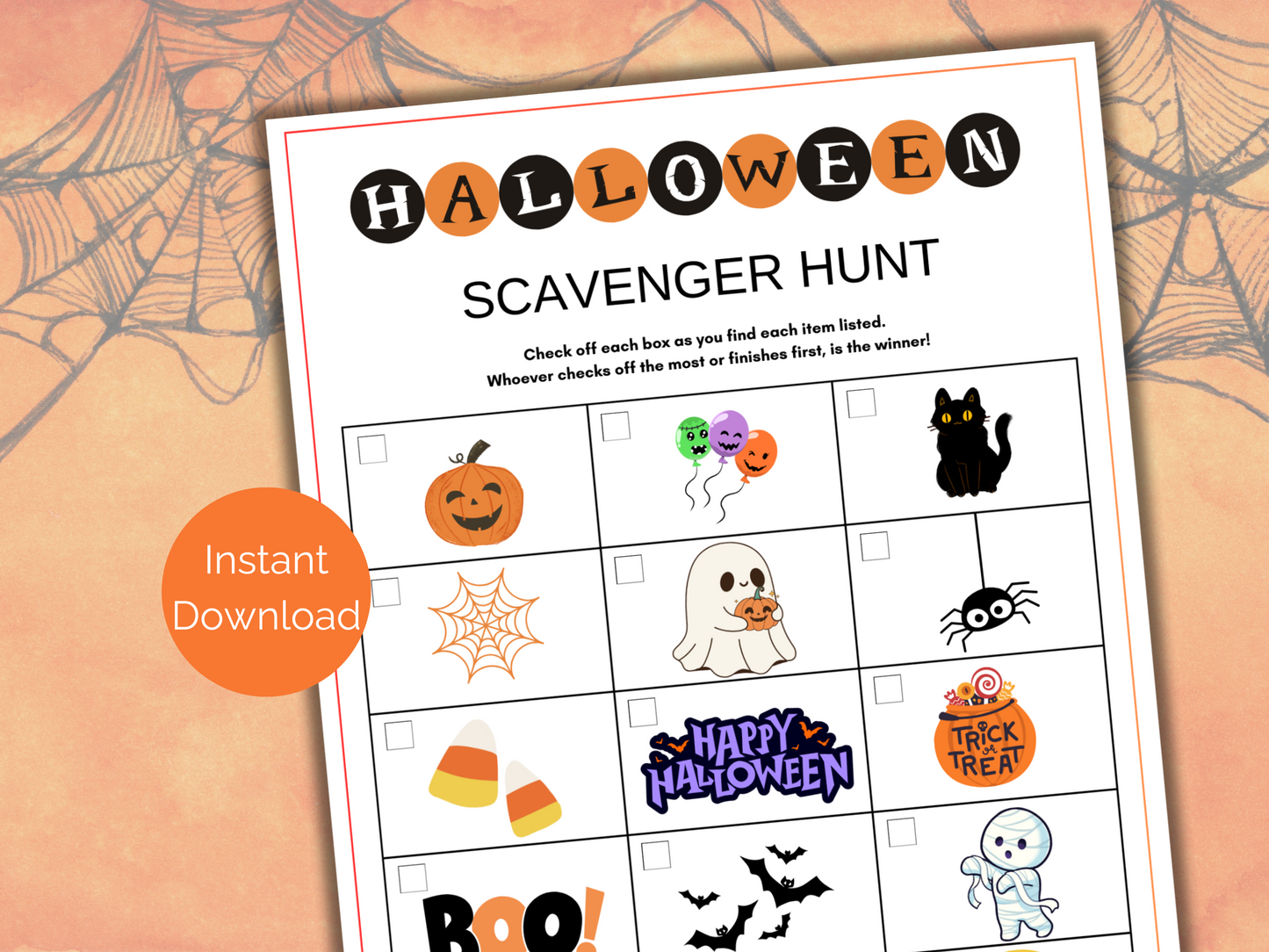 Halloween Scavenger Hunt for kids