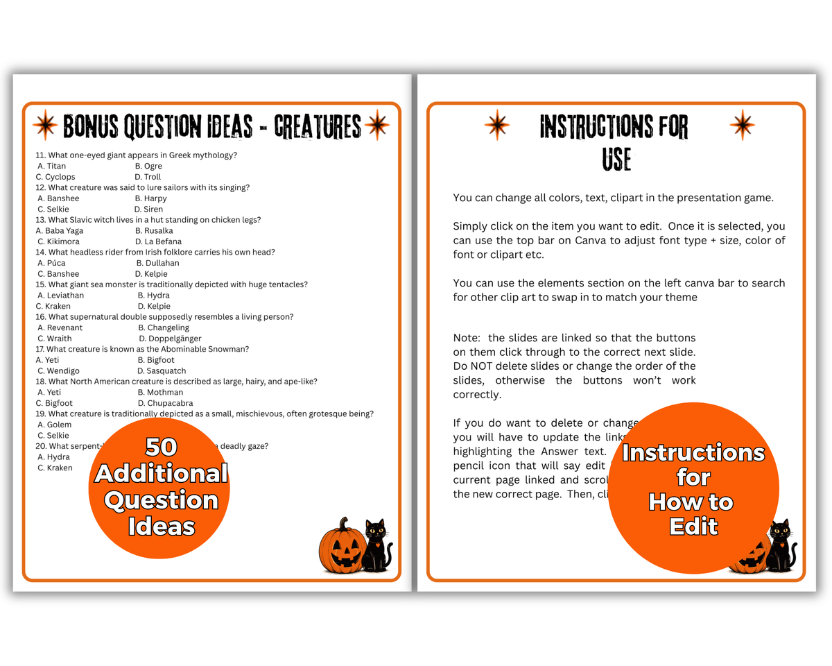 Halloween Trivia Presentation Game