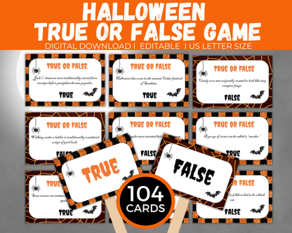 Halloween True or False Card Game