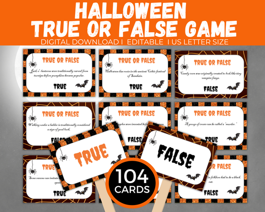 Halloween True or False Card Game