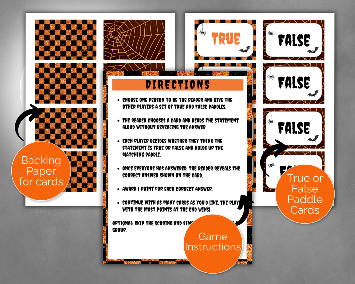 Halloween True or False Card Game