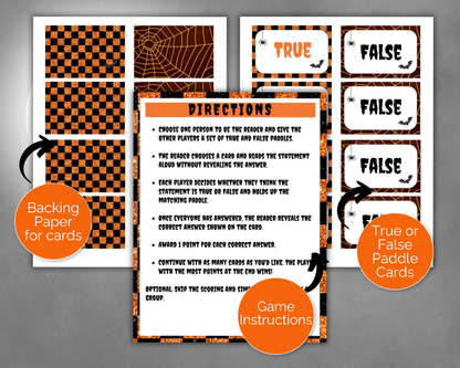 Halloween True or False Card Game