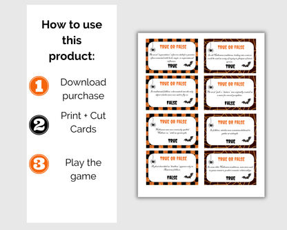Halloween True or False Card Game