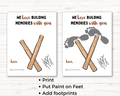Hammer Dad Handprint Art For Up to 2 Kids