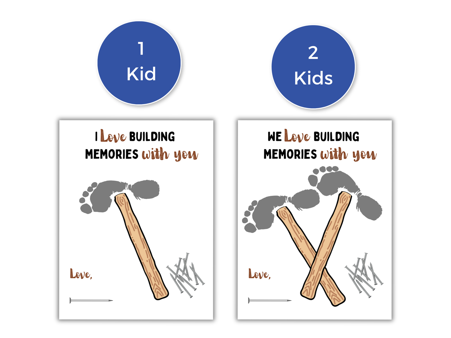 Hammer Dad Handprint Art For Up to 2 Kids