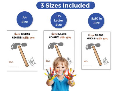 Hammer Dad Handprint Art For Up to 2 Kids