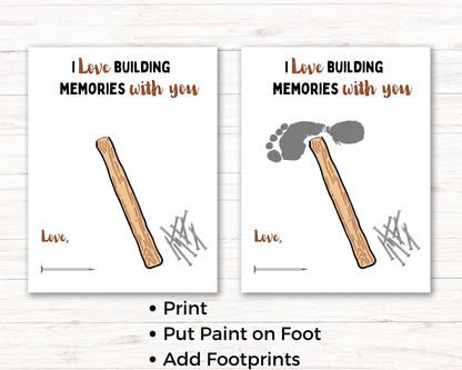 Hammer Grandpa Footprint Art up to 2 kids